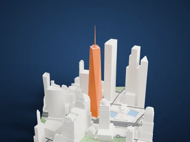One World Trade Center model, West view