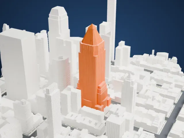 One Worldwide Plaza model, North view