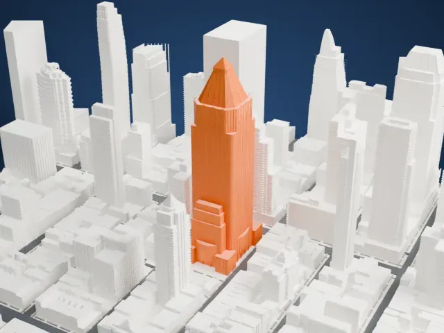 One Worldwide Plaza model, West view