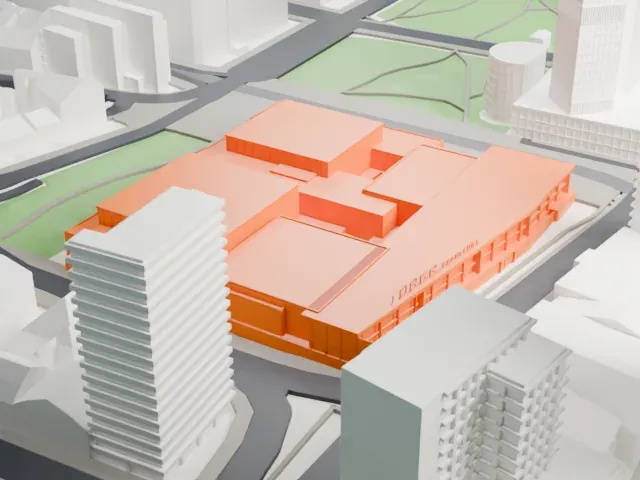 Oper Frankfurt model, East view