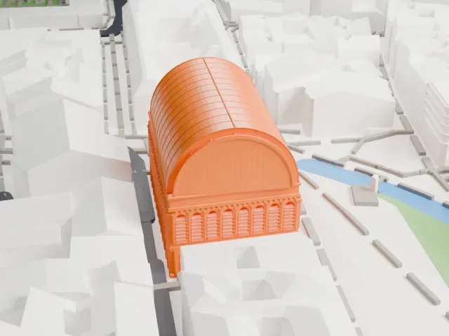 Opéra de Lyon model, East view