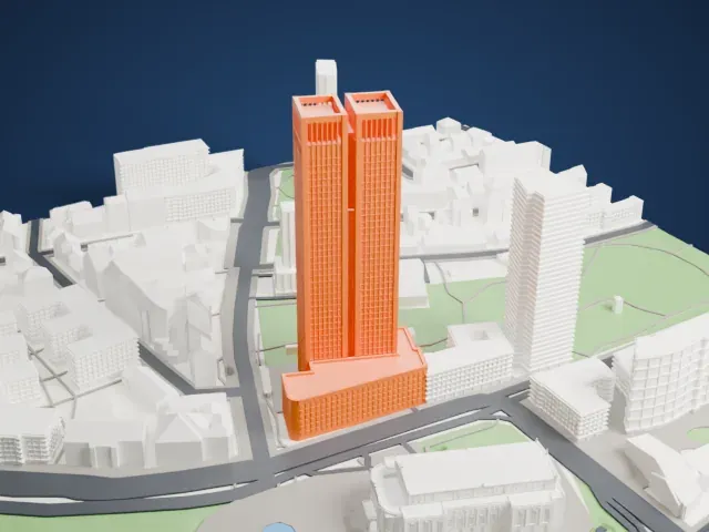 Opernturm model, East view