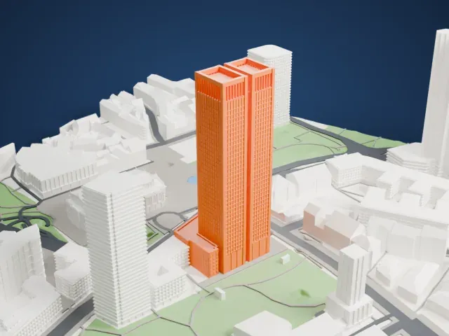 Opernturm model, North view