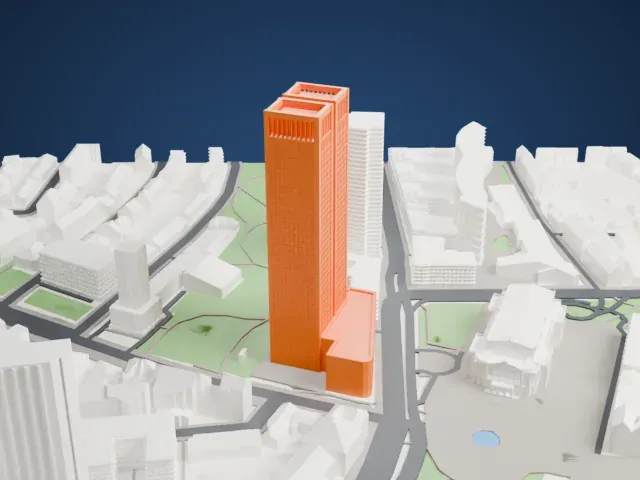 Opernturm model, South view