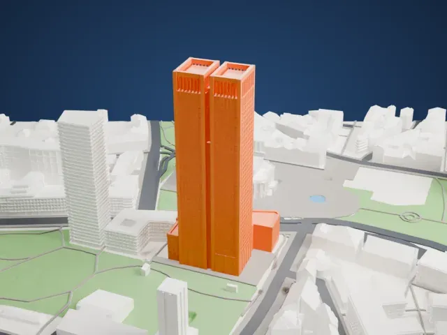 Opernturm model, West view
