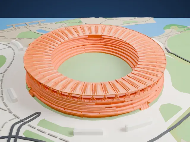 Optus Stadium model, East view