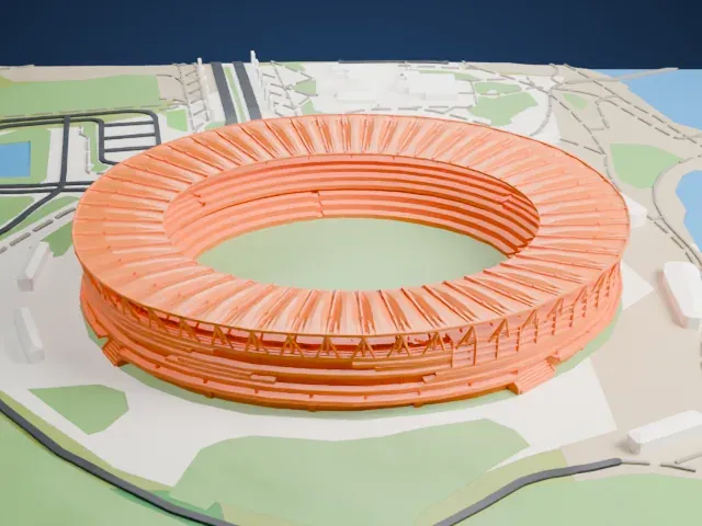 Optus Stadium model, North view