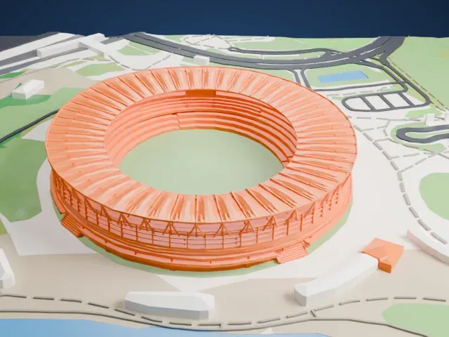 Optus Stadium model, West view