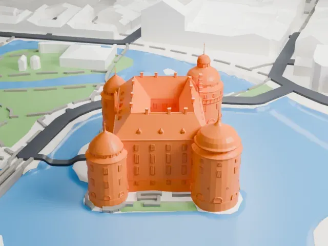 Örebro Castle model, North view