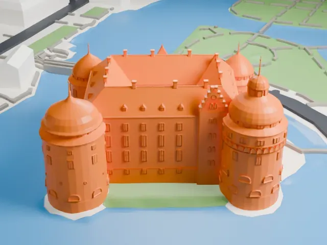 Örebro Castle model, West view