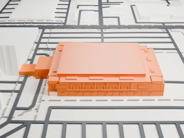 Orleans Arena model, East view