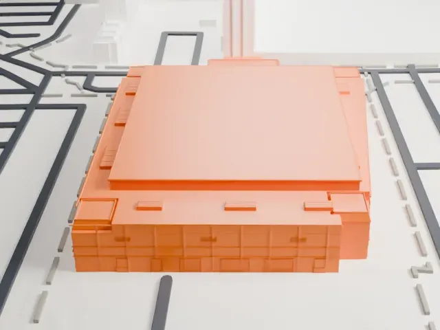 Orleans Arena model, North view