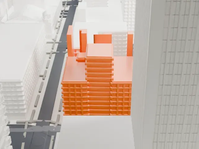 Orpheum Lofts model, East view