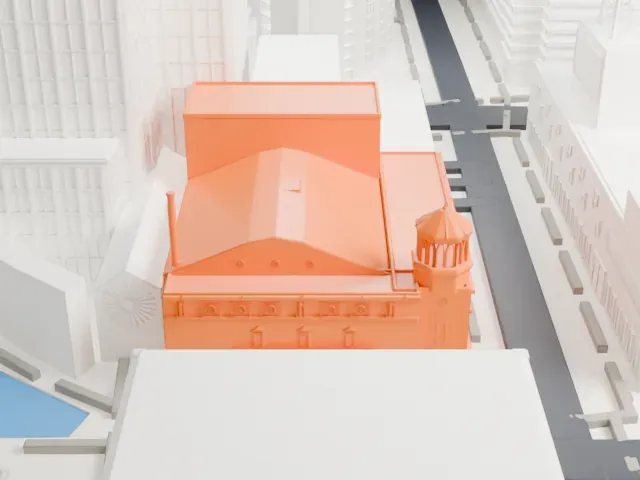Orpheum Theatre model, East view