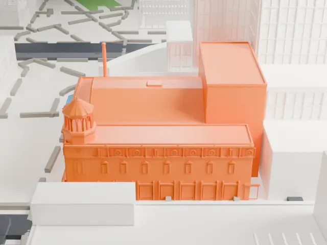 Orpheum Theatre model, North view