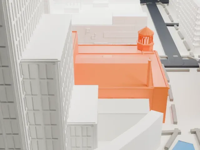 Orpheum Theatre model, South view