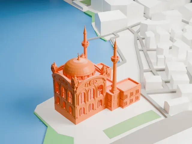 Ortaköy Mosque model, East view