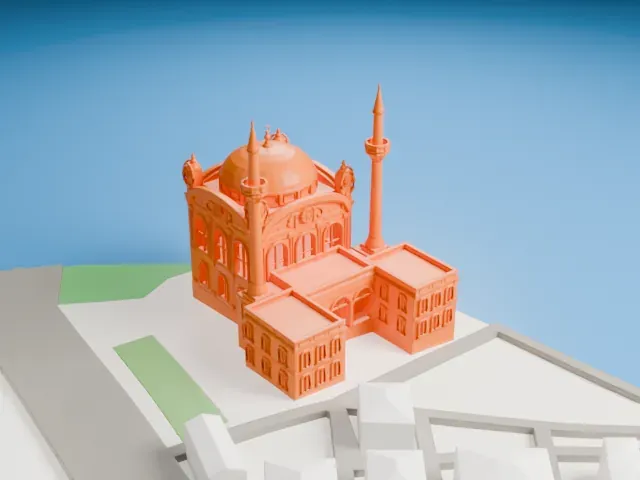 Ortaköy Mosque model, North view