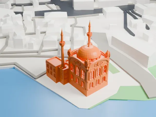 Ortaköy Mosque model, South view