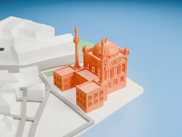 Ortaköy Mosque model, West view