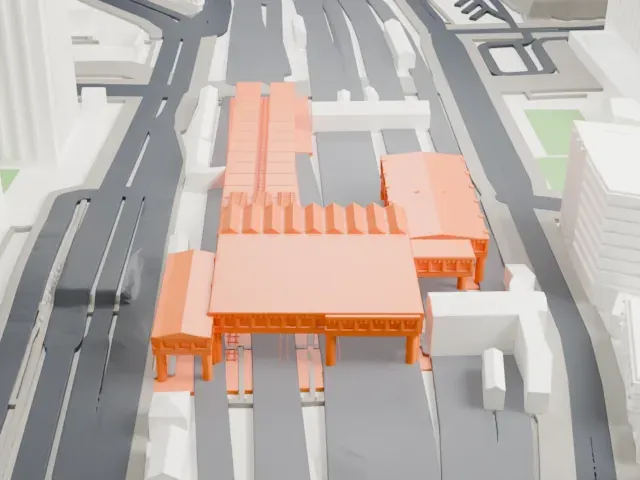 Ōsaki Station model, North view
