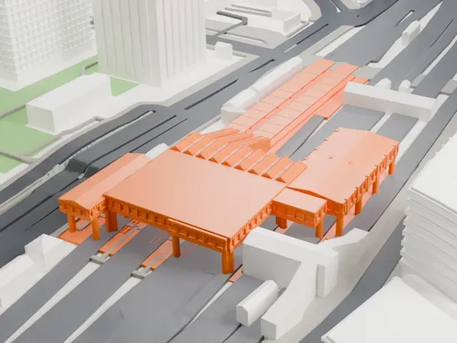 Ōsaki Station model, West view