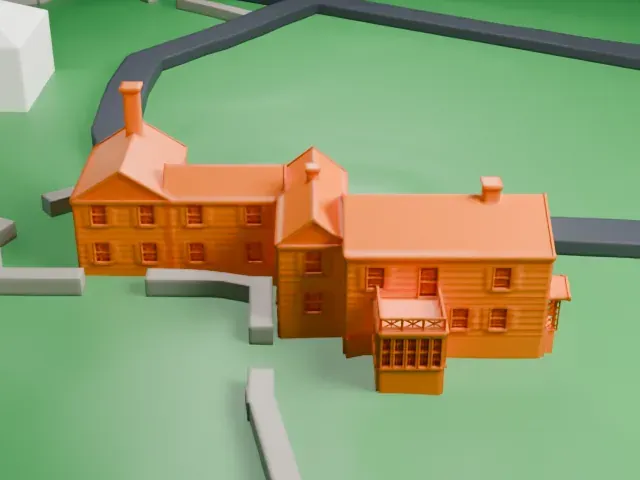 Osborne Homestead Museum model, East view
