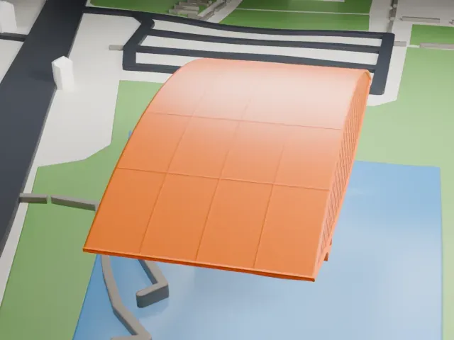 Oscar Niemeyer Museum model, North view
