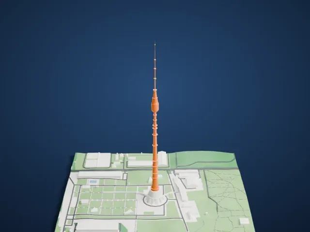 Ostankino Tower model, North view