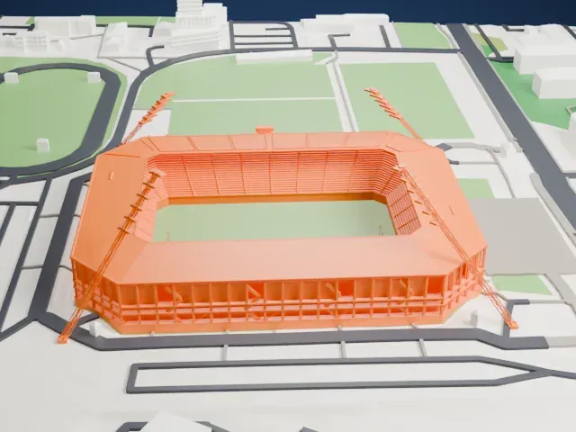 Ostseestadion model, East view