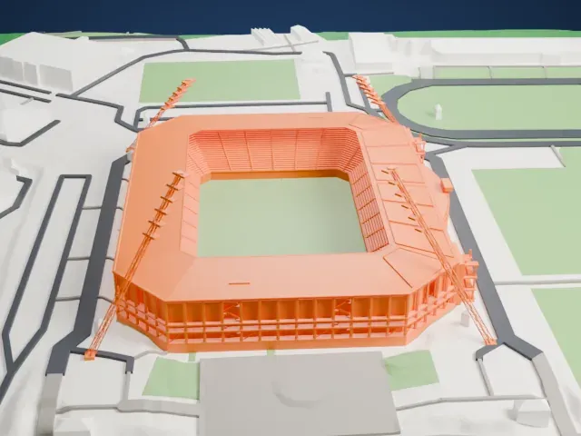Ostseestadion model, North view