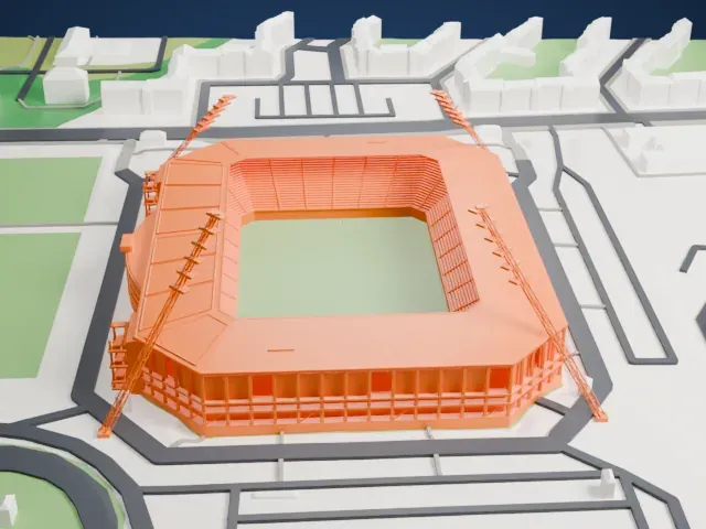 Ostseestadion model, South view
