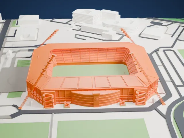 Ostseestadion model, West view