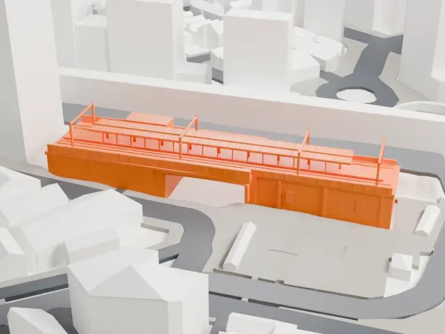 Ōtsuka Station model, South view