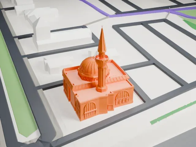 Ottawa Mosque model, South view