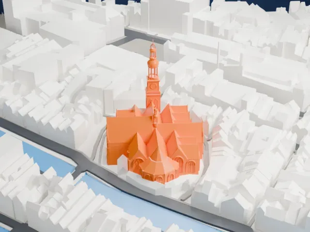 Oude Kerk, Amsterdam model, East view