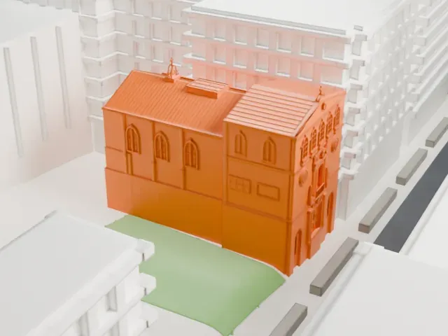 Our Lady of Esperanza Church model, East view
