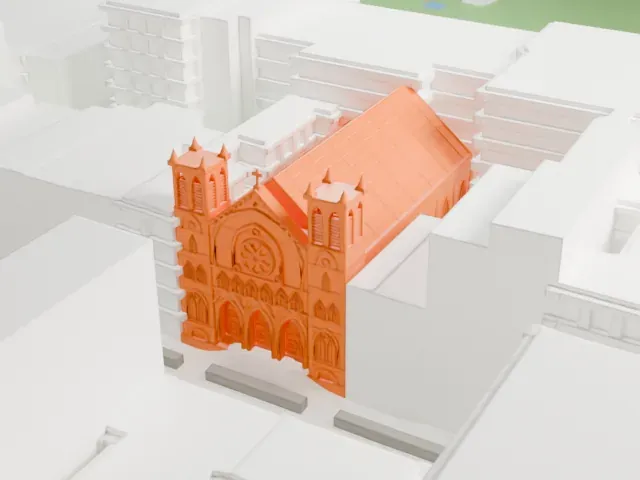 Our Lady of Guadalupe at St. Bernard Church model, North view