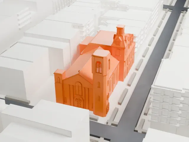 Our Lady of Lebanon Maronite Cathedral, Brooklyn model, West view