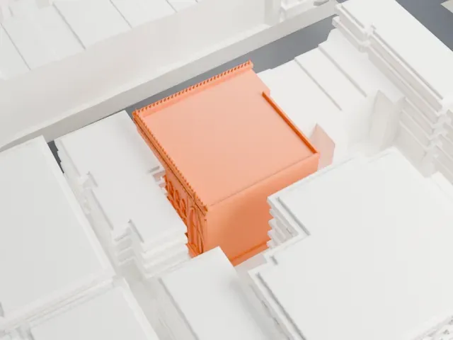 Our Lady of Lourdes Church model, East view