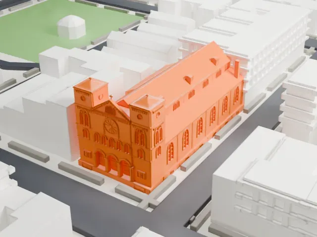 Our Lady of Mount Carmel Church, Bronx model, South view