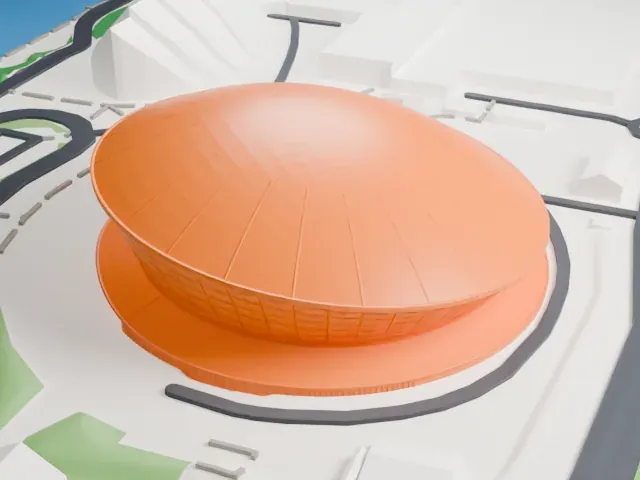 OVO Hydro model, East view