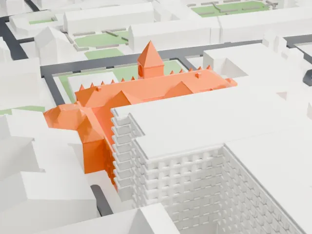 Oxford University Museum of Natural History model, East view