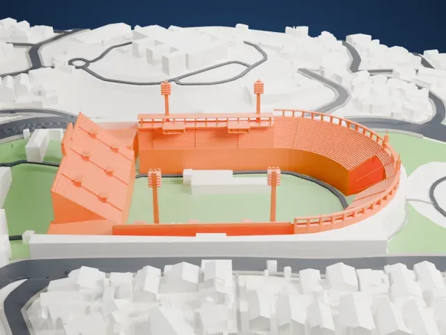Pacaembu Stadium model, East view