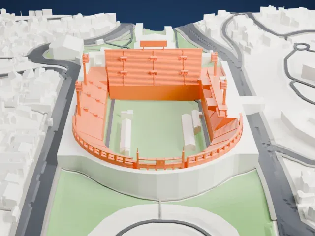 Pacaembu Stadium model, North view