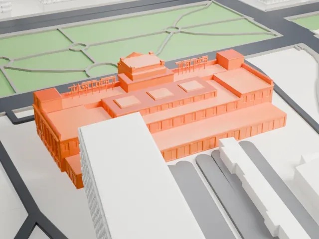 Pacific Central Station model, East view