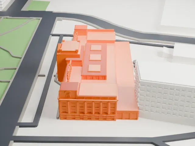 Pacific Central Station model, South view