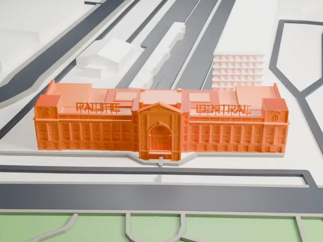 Pacific Central Station model, West view
