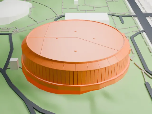 Pacific Coliseum model, North view
