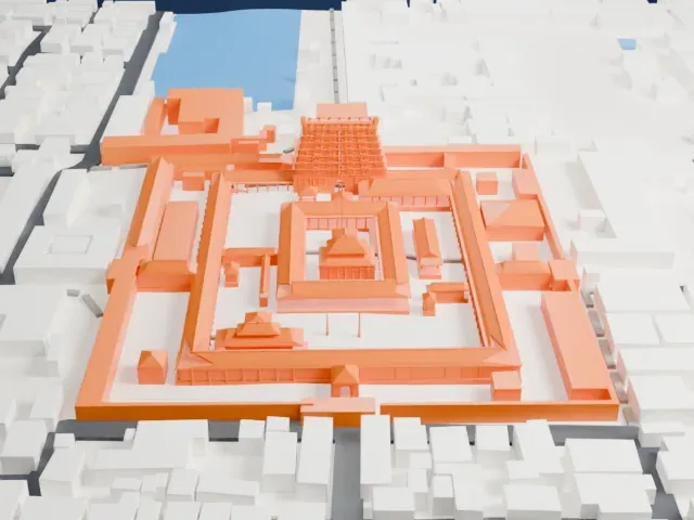 Padmanabhaswamy Temple model, West view